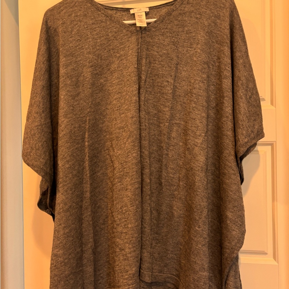 J. Jill Gray Tunic with Puff Sleeves and Relaxed Fit